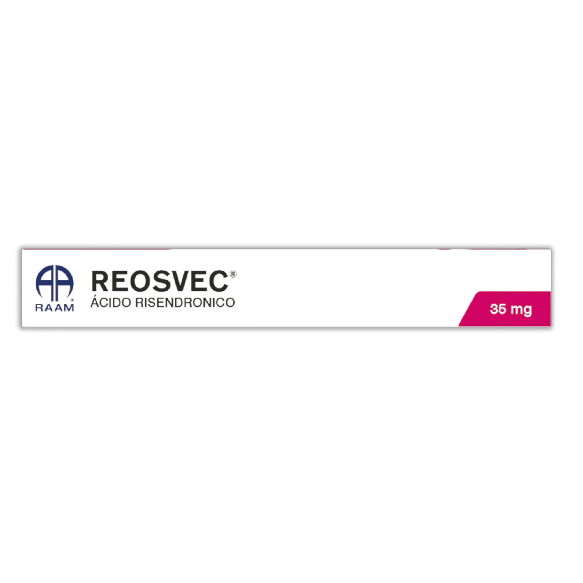 Acido Resendronico 35 mg 4 Tabletas REOSVEC | Vista general del producto Vista general de Acido Resendronico 35 mg 4 Tabletas REOSVEC Laboratorio RAAM