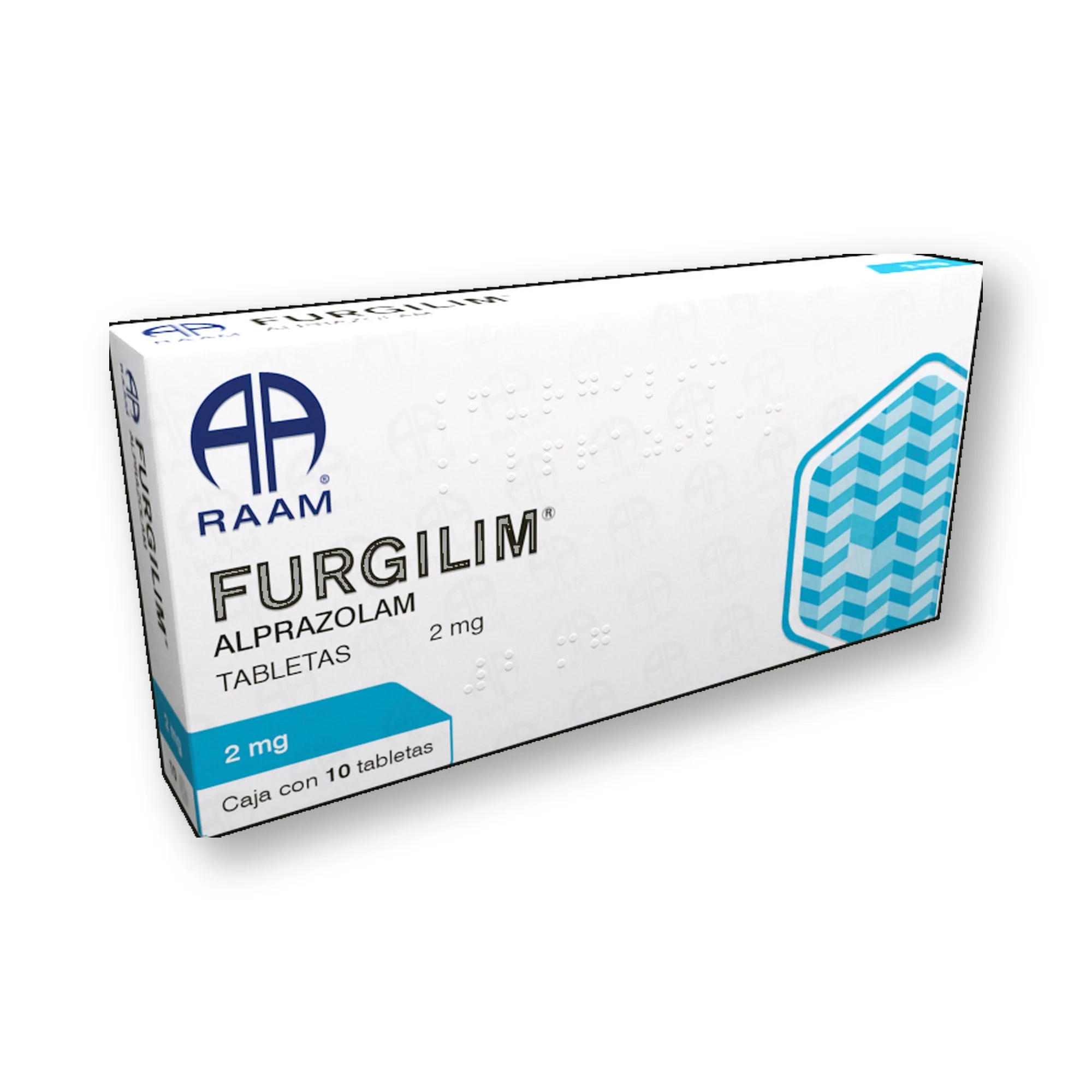 Alprazolam 2 mg 10 Tabletas FURGILIM | Vista posterior de la caja Posterior de la caja de Alprazolam 2 mg 10 Tabletas FURGILIM