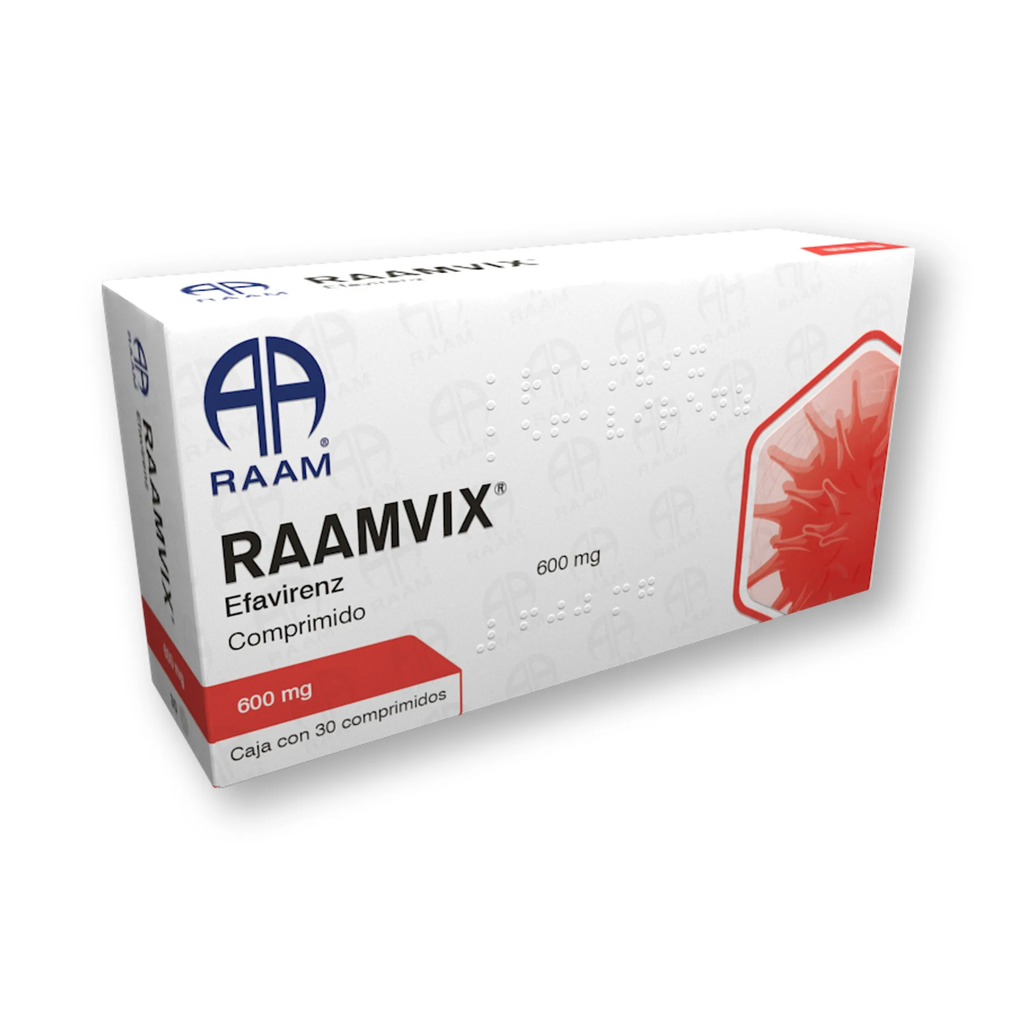 Efavirenz 600 mg 30 Comprimidos RAAMVIX | Vista general del producto Vista general de Efavirenz 600 mg 30 Comprimidos RAAMVIX Laboratorio RAAM