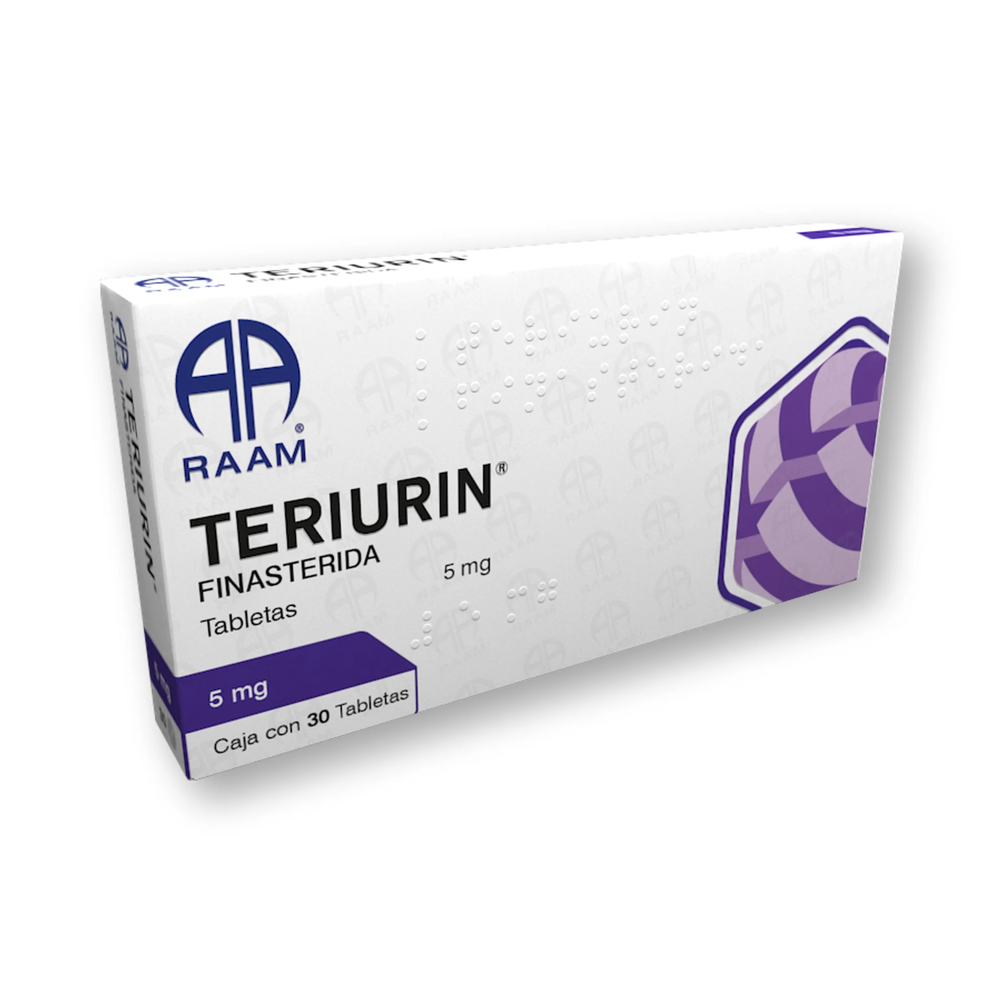 Finasterida 5MG X30 TERIURIN | Detalle de empaque Detalle de empaque de Finasterida 5MG X30 TERIURIN