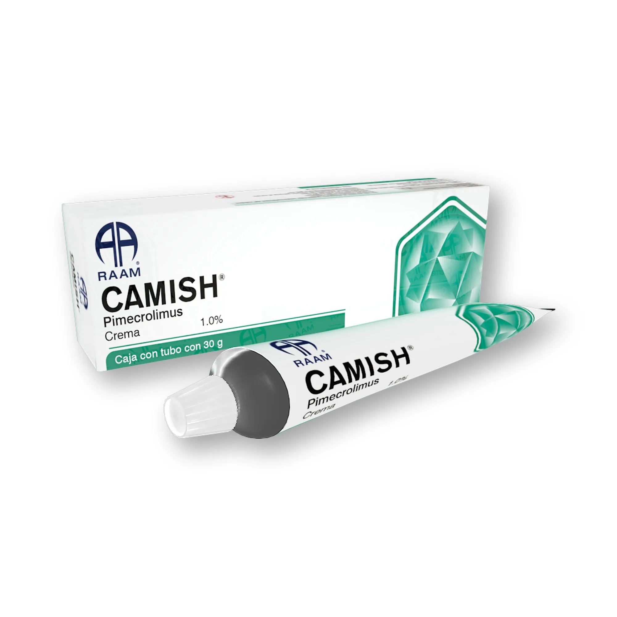 Posterior de la caja de Pimecrolimus 1.0 30 g CAMISH